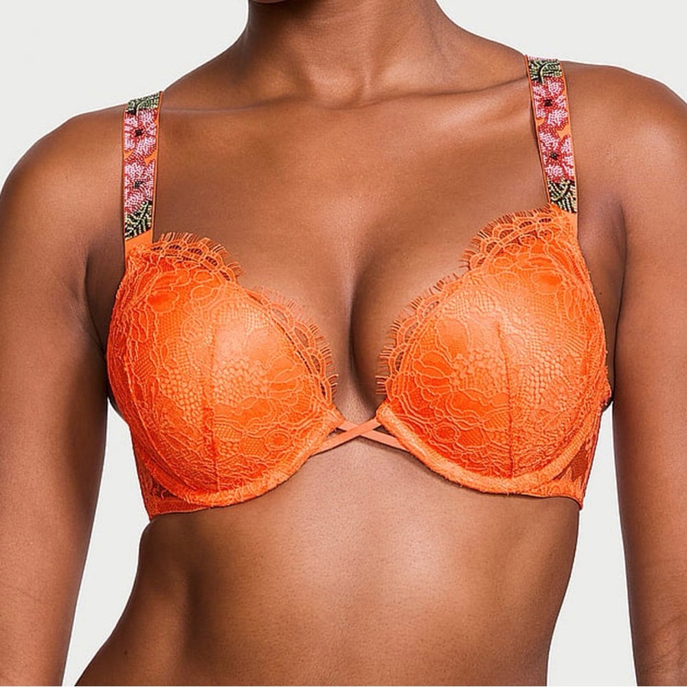 Victoria's Secret Lace Bra Shine Strap 38DDD